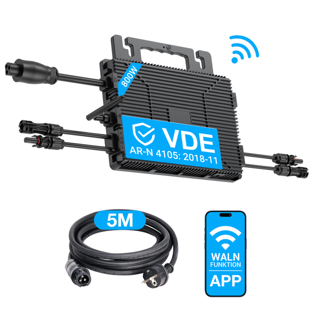 Microinverter da 800 W per sistema solare da balcone con 2 MPPT e funzione APP WiFi